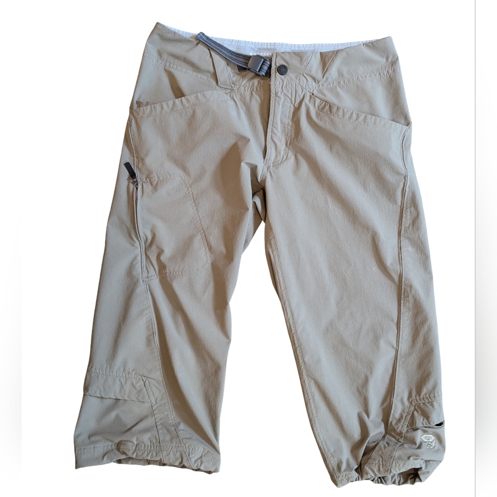 Mountain Hard Wear Cortina Falls Hiking Capri Cropped Pants Khaki Cream 6